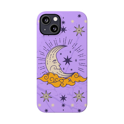 Purple Moon & Modern Witch iPhone 16, 15, 14, 13 Case - Celestial Design - Fits iPhone 15 Pro and Max - Ideal Gift for Modern Witches