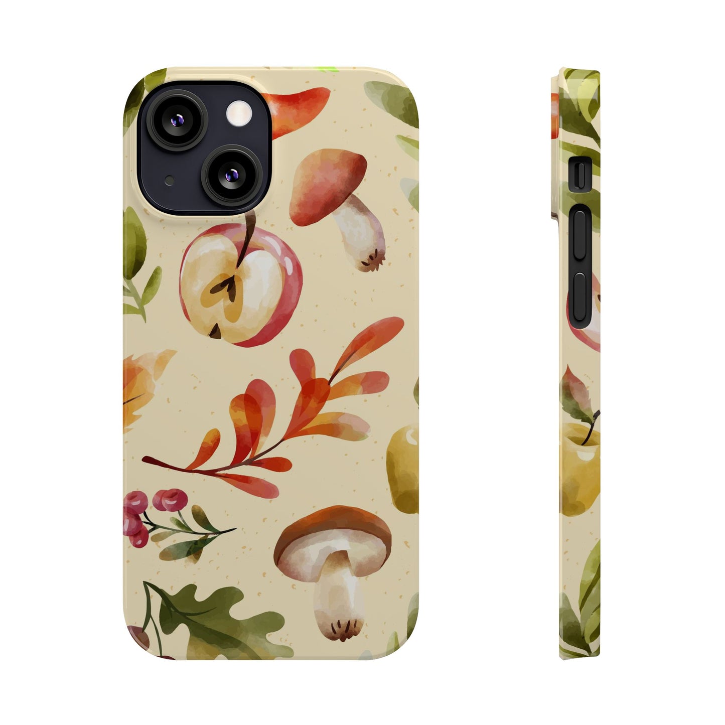 Beautiful iPhone case designs with autumn elements in watercolor style. These phone case designs are perfect for iPhone 16, 15, iPhone 14 and 13