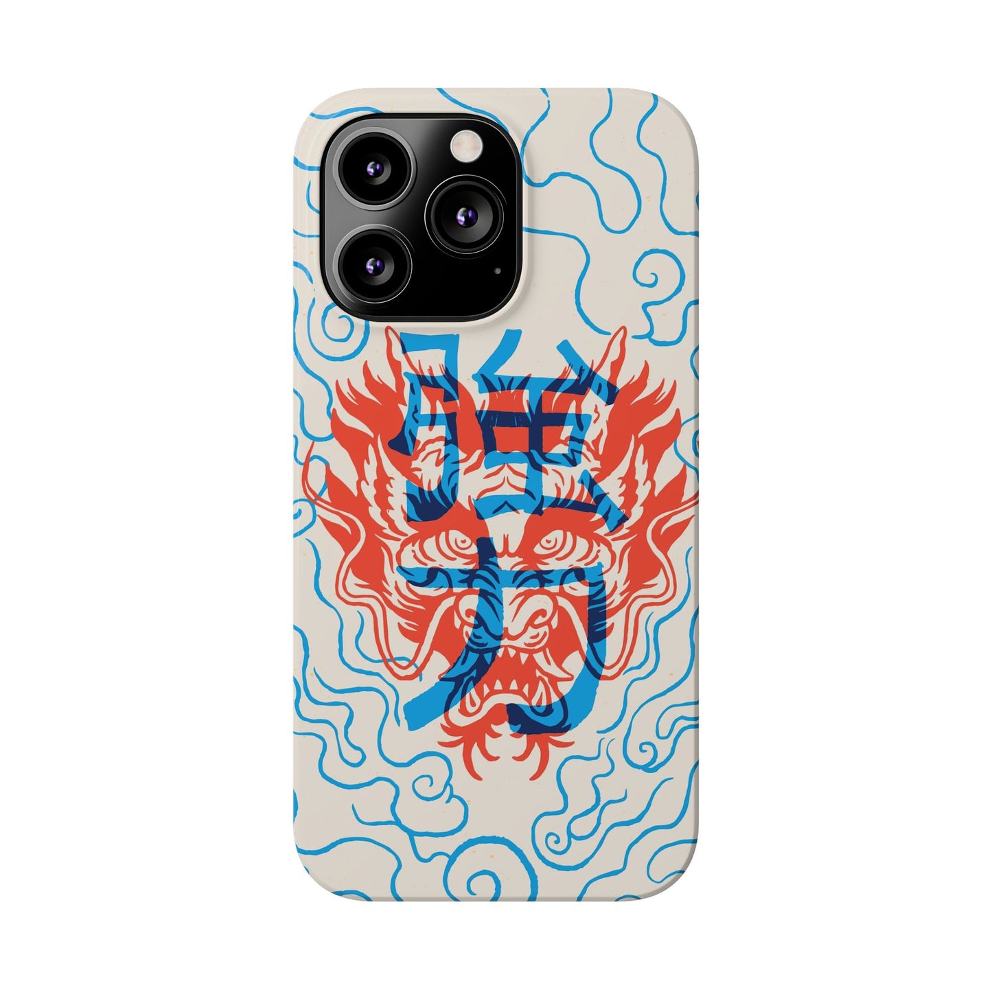 Geek iphone case with asian art duotone style
