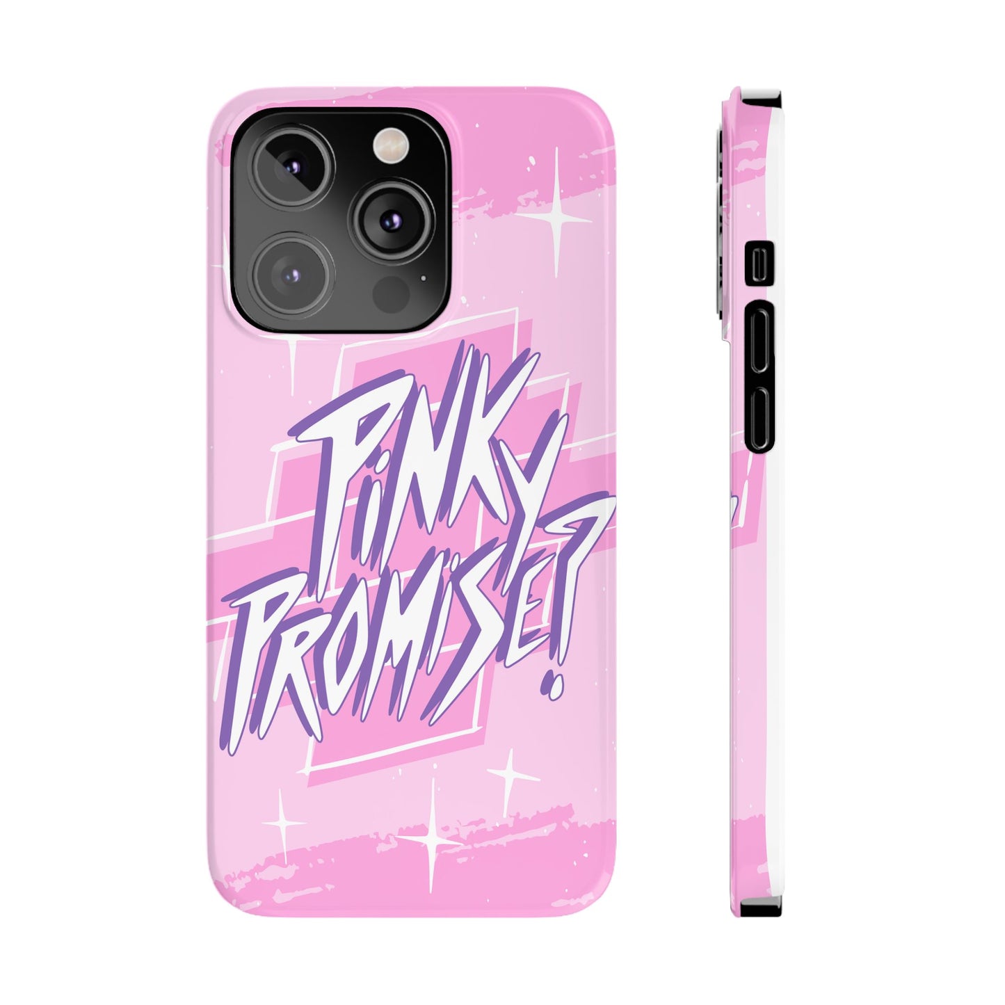 Pink iPhone 16 Case with Modern "Pink Promise" Design and Stars | Compatible with iPhone16,  15 Pro/Max, iphone 14, and iphone 13