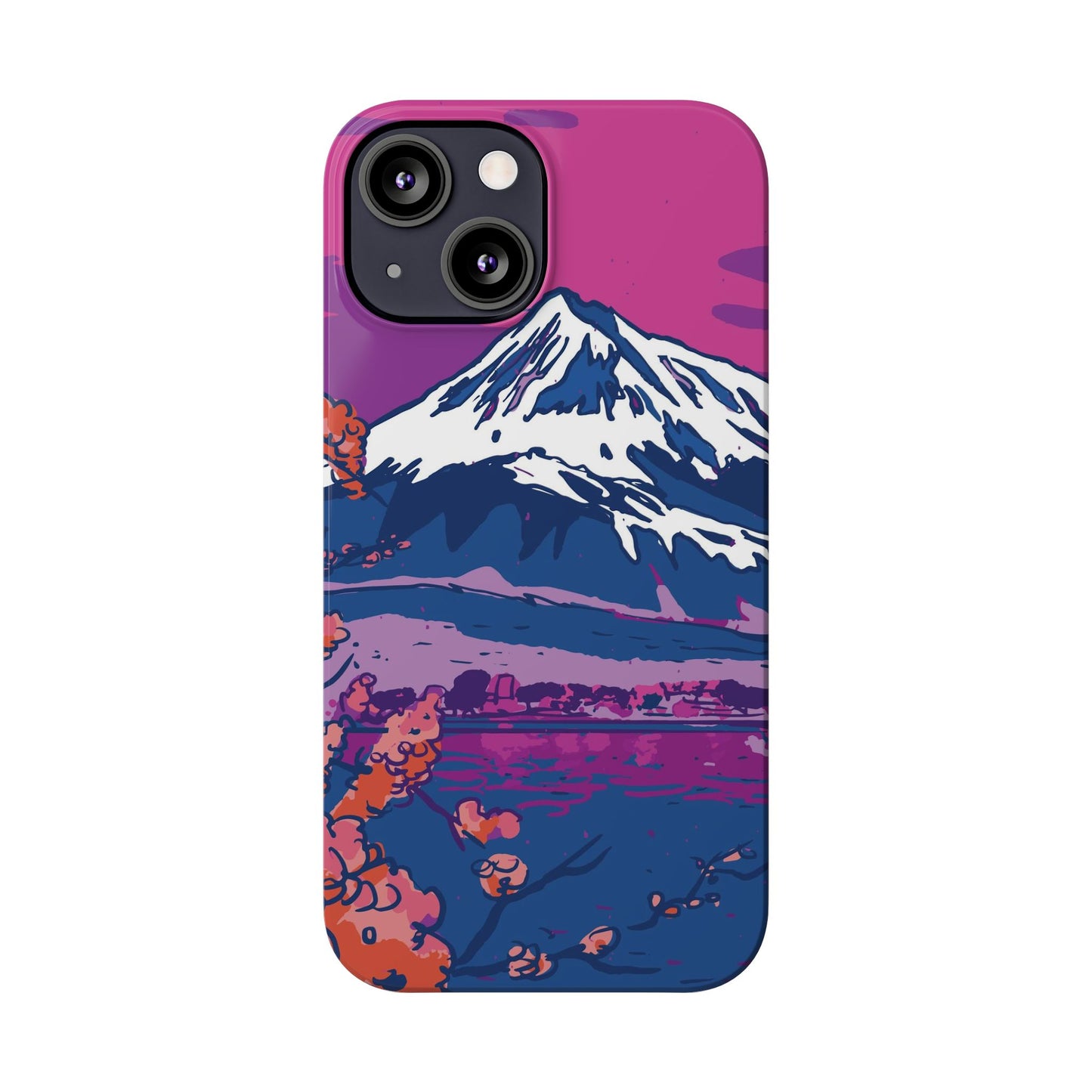 Vaporwave Japanese Landscape iPhone Case for iPhone 16, 15, 14, and 13