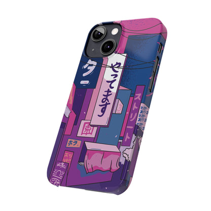 Vaporwave Japanese city Landscape iPhone Case for iPhone 16,  15, 14, and 13