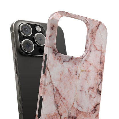 Case iPhone Natural pink stone marble design. For iphone 15, iphone 14 and iphone 13. Pro and max. Supports wireless charging. Premium