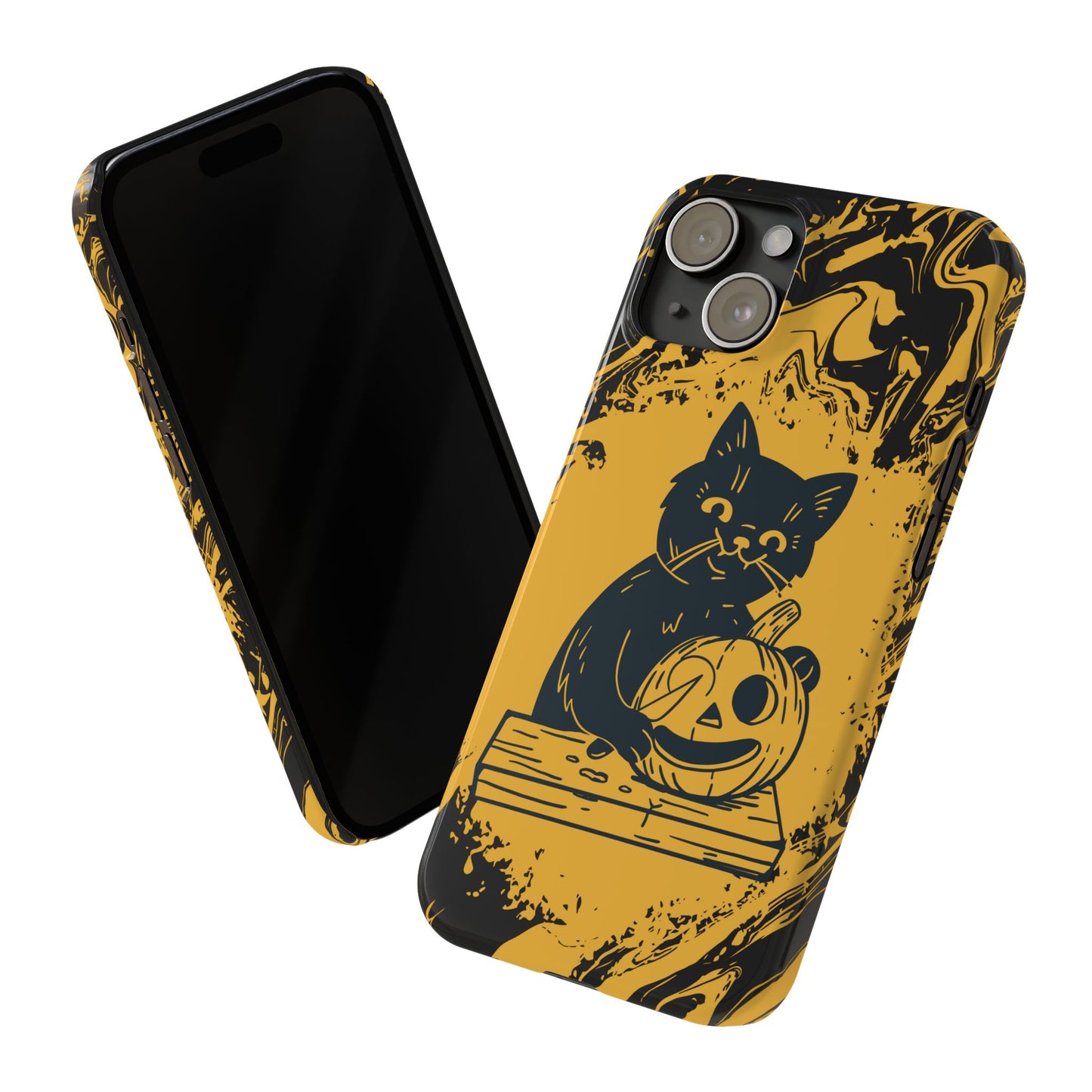 iPhone Case Halloween Edition: Kitty Carving Pumpkin. Iphone 16, 15 case, iphone 14 case, iphone 13 case. Pro, max and mini