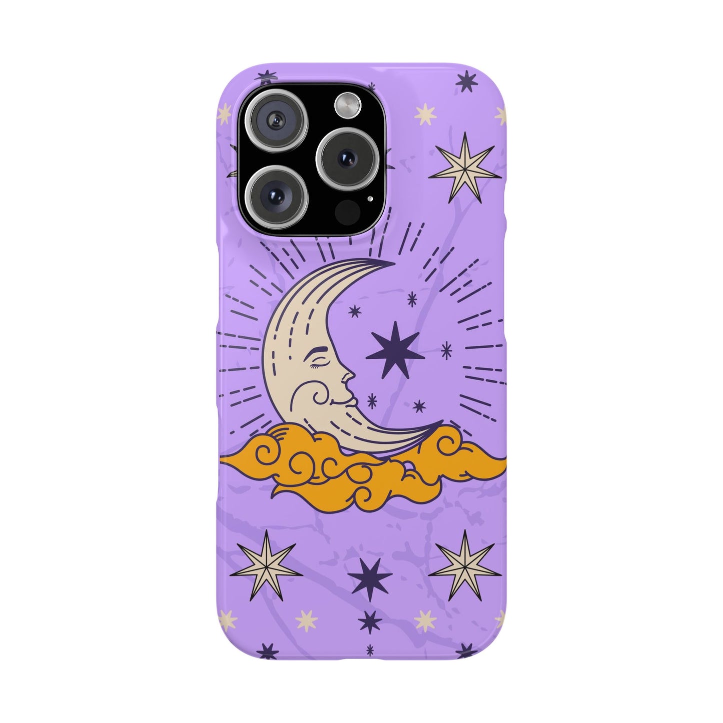 Purple Moon & Modern Witch iPhone 16, 15, 14, 13 Case - Celestial Design - Fits iPhone 15 Pro and Max - Ideal Gift for Modern Witches