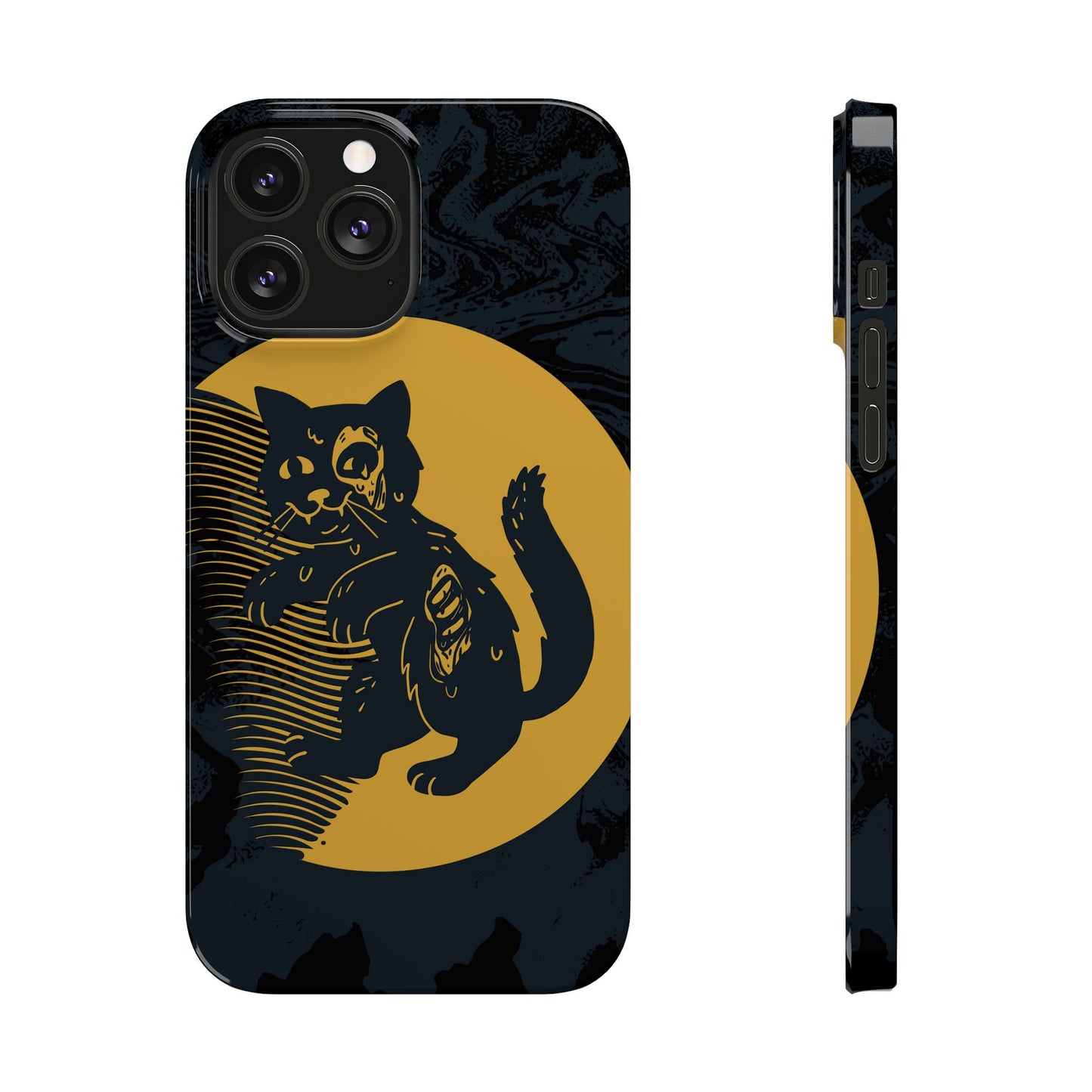 Case iPhone Halloween Edition: Kitten Possessed Zombie. Iphone 16, 15 case, iphone 14 case, iphone 13 case. Pro, max and mini