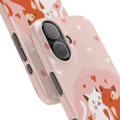 Pair of foxes in love