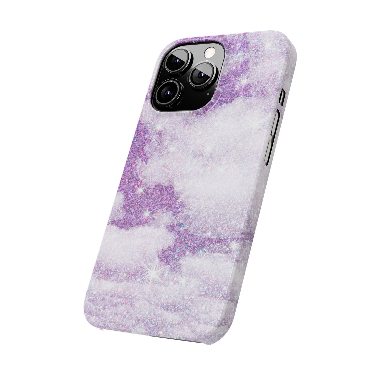 Purple Dreamy Clouds Phone Case - Mystical Glitter Protection for iPhone