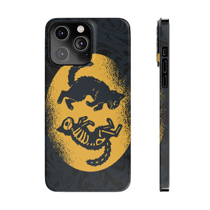 iPhone 16 case Halloween Edition Kitten: Duel between Life and Death in Two Phases Skull. Pro, max and mini