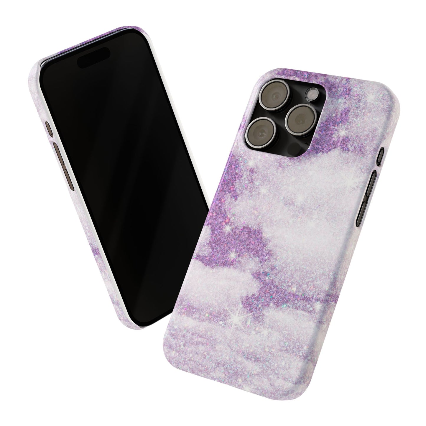 Purple Dreamy Clouds Phone Case - Mystical Glitter Protection for iPhone