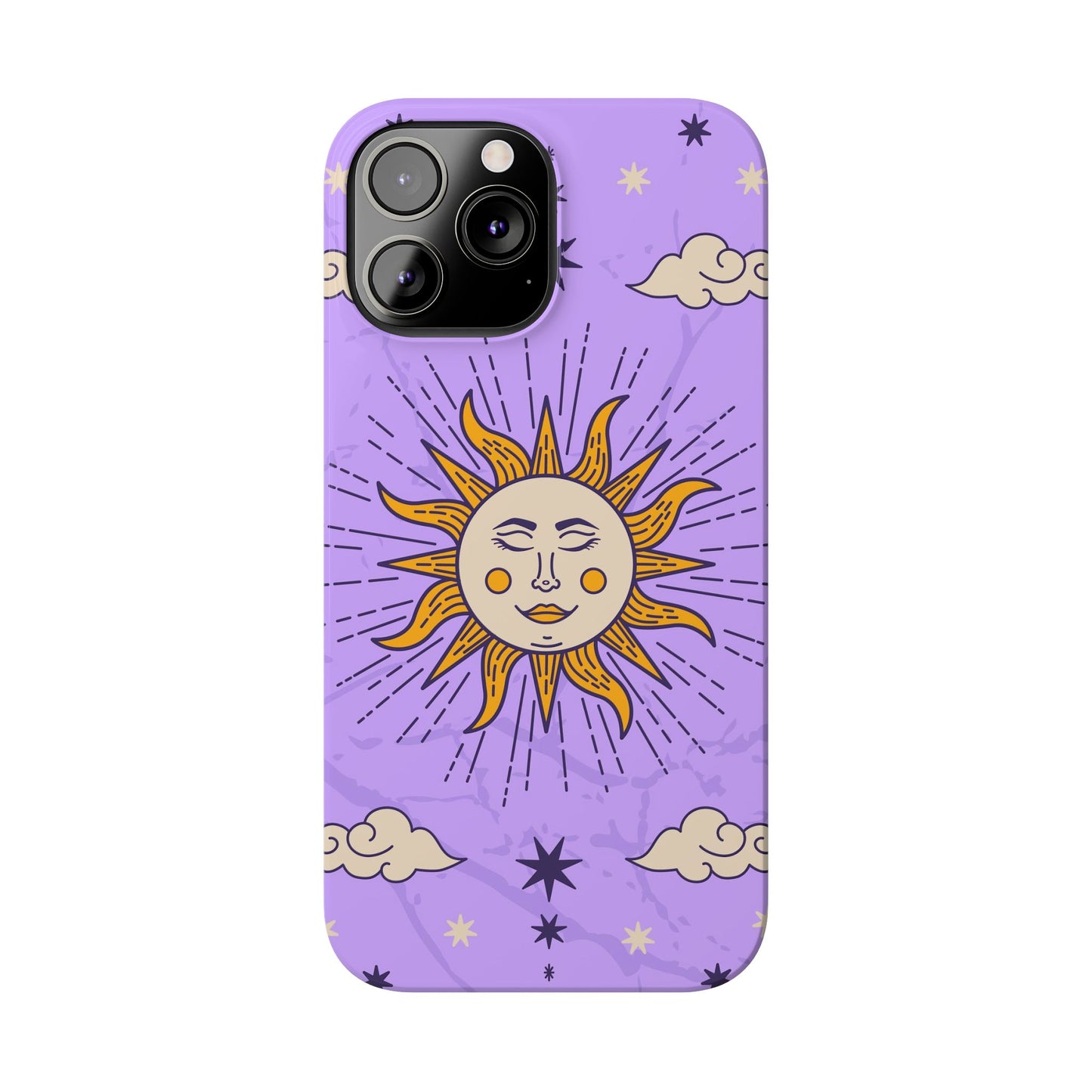 Purple Solar Eclipse Astrology iPhone 16, 15, 14, 13 Case - Celestial Design - Fits iPhone 15 Pro and Max- Ideal Gift for Astrology Enthusiasts