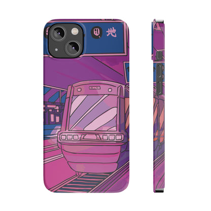 iPhone case with Japanese Vaporwave cityscape for iPhone 16, 15, 14 and 13. Neon Asian style