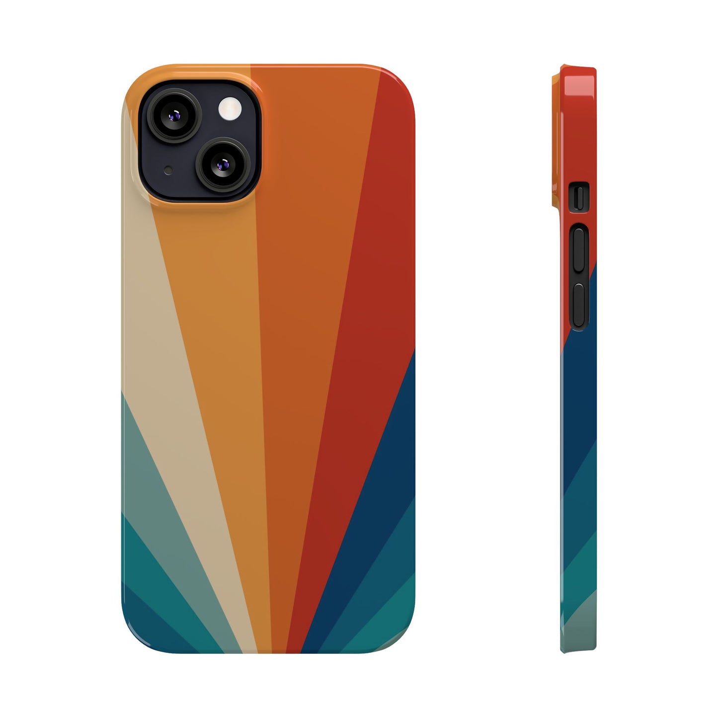 Retro iPhone case with abstract stripe flare - Timeless design for summer - For iPhone 13, iPhone 14 and iPhone 15 pro and max