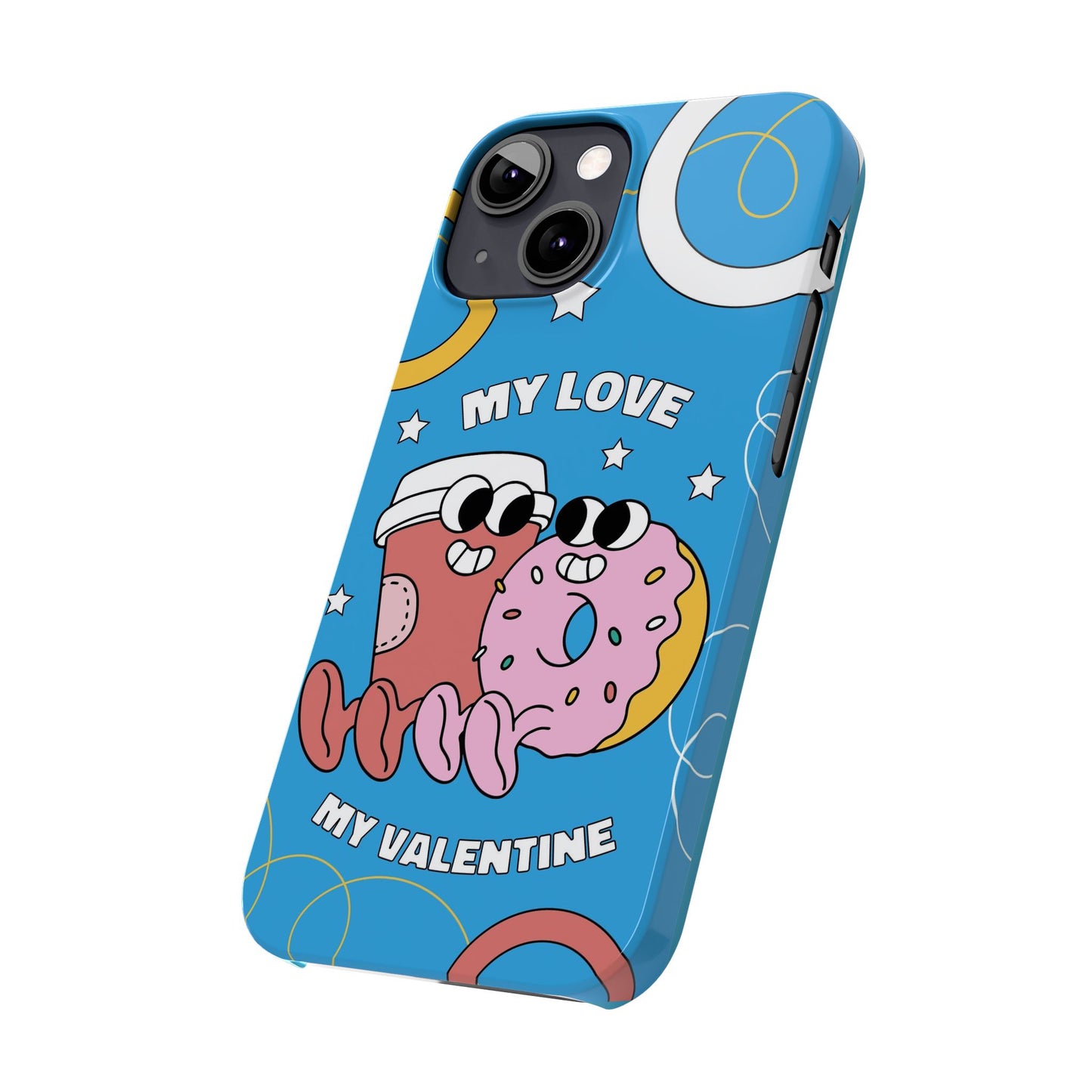 Fast food couple in retro cartoon style.