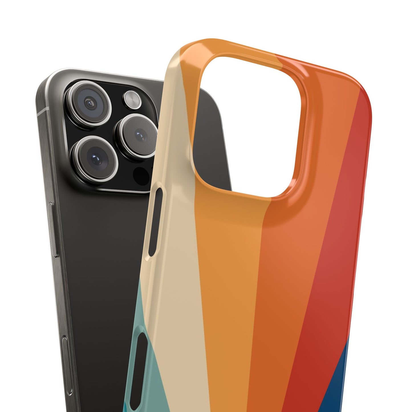 Retro iPhone case with abstract stripe flare - Timeless design for summer - For iPhone 13, iPhone 14 and iPhone 15 pro and max