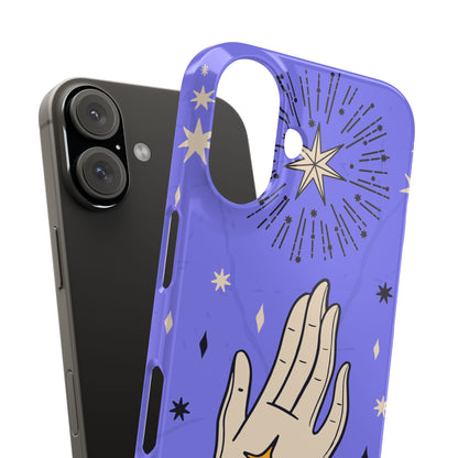 Purple Mystic Hand iPhone 15, 14, 13 Case - Celestial Design - Fits iPhone 15 Pro and Max - Ideal Gift for Astrology Enthusiasts