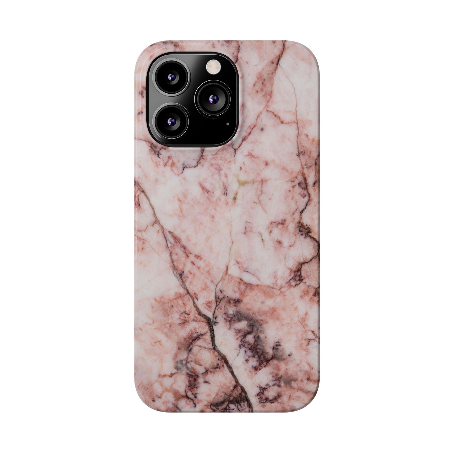 Case iPhone Natural pink stone marble design. For iphone 15, iphone 14 and iphone 13. Pro and max. Supports wireless charging. Premium