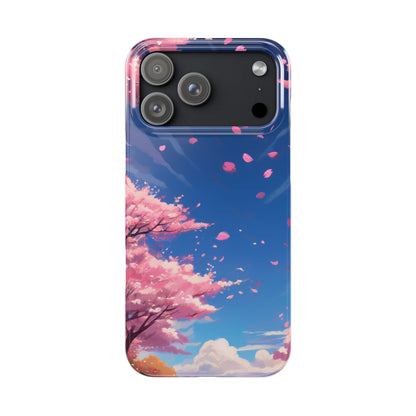 japanese sky landscape sakura flowers - anime style