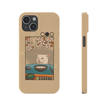 Whimsical Cat and Sushi iPhone Case – Meme-Inspired