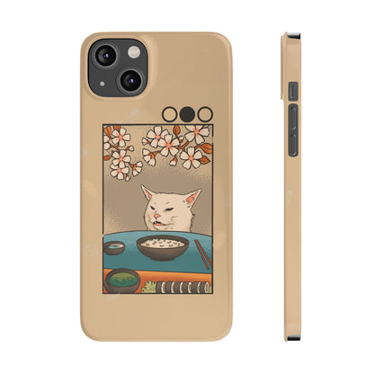 Whimsical Cat and Sushi iPhone Case – Meme-Inspired