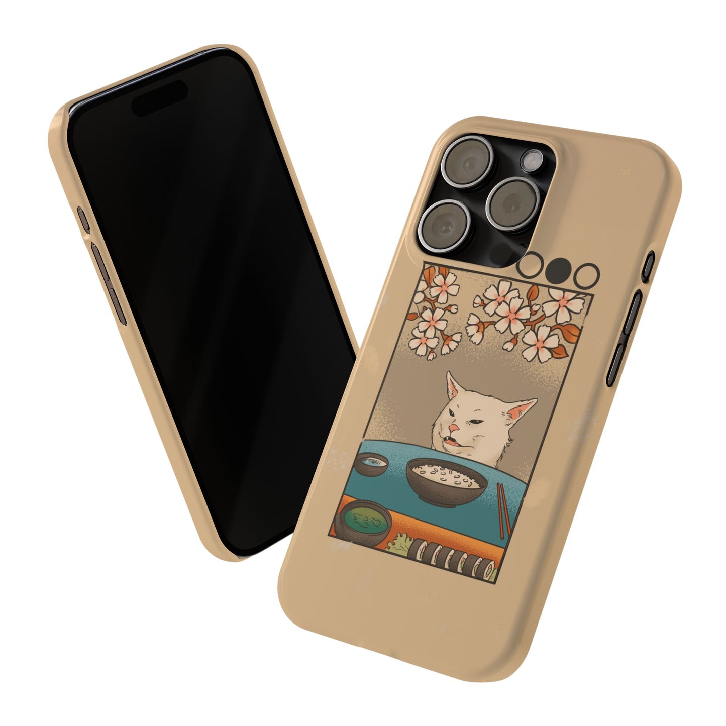 Whimsical Cat and Sushi iPhone Case