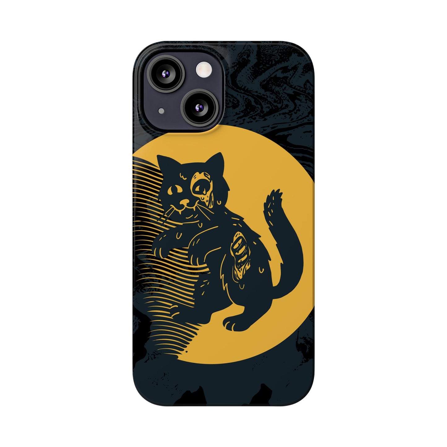 Case iPhone Halloween Edition: Kitten Possessed Zombie. Iphone 16, 15 case, iphone 14 case, iphone 13 case. Pro, max and mini