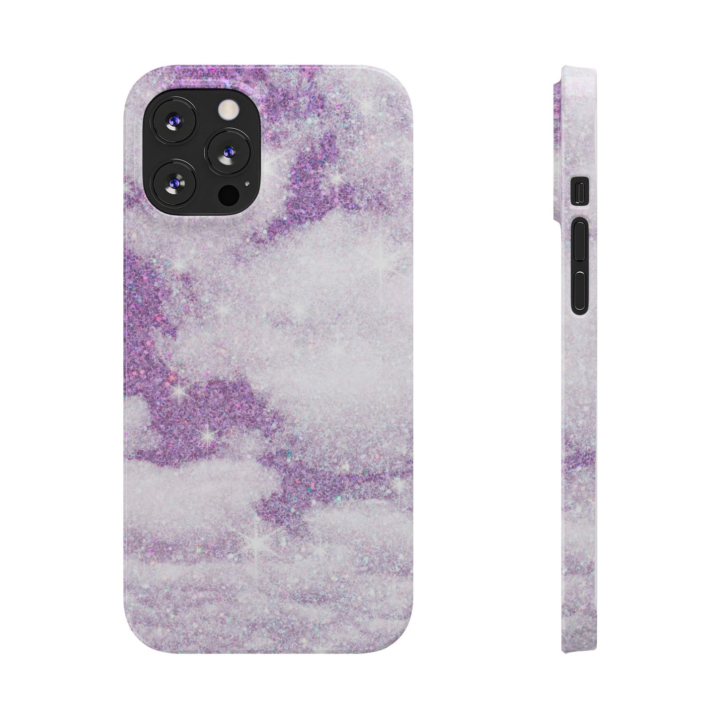 Purple Dreamy Clouds Phone Case - Mystical Glitter Protection for iPhone