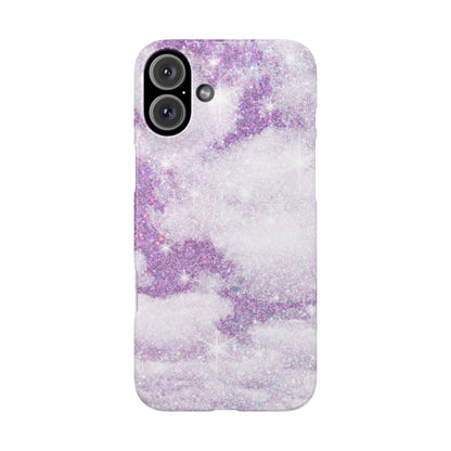 Purple Dreamy Clouds Phone Case - Mystical Glitter Protection for iPhone