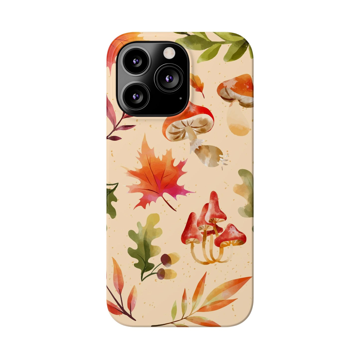 Watercolor autumn season phone cases for iPhone 16, 15, iPhone 14 and iPhone 13.