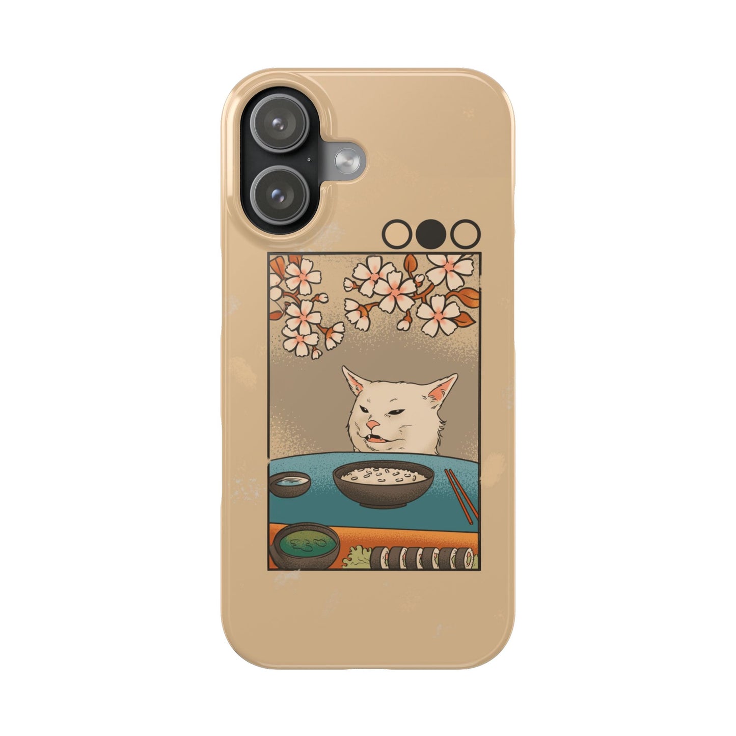 Whimsical Cat and Sushi iPhone Case
