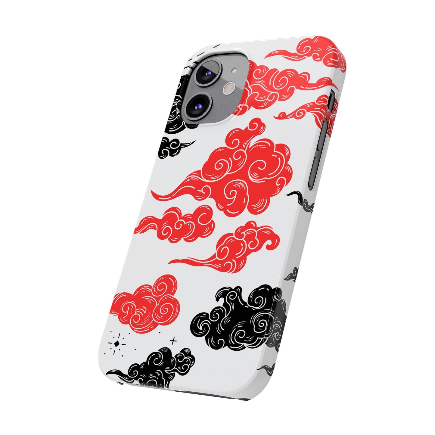 Red & Black Japanese Otaku Cloud iPhone Case - Stylish & Protective Cover