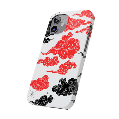 Red & Black Japanese Otaku Cloud iPhone Case - Stylish & Protective Cover