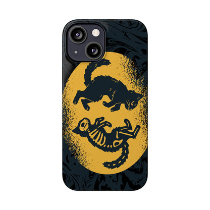 iPhone 16 case Halloween Edition Kitten: Duel between Life and Death in Two Phases Skull. Pro, max and mini