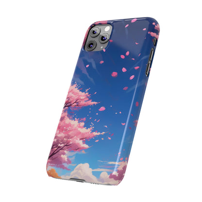 japanese sky landscape sakura flowers - anime style