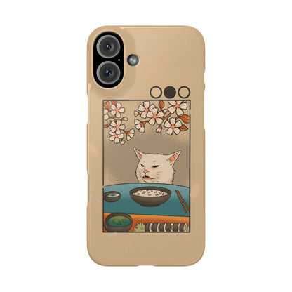 Whimsical Cat and Sushi iPhone Case – Meme-Inspired