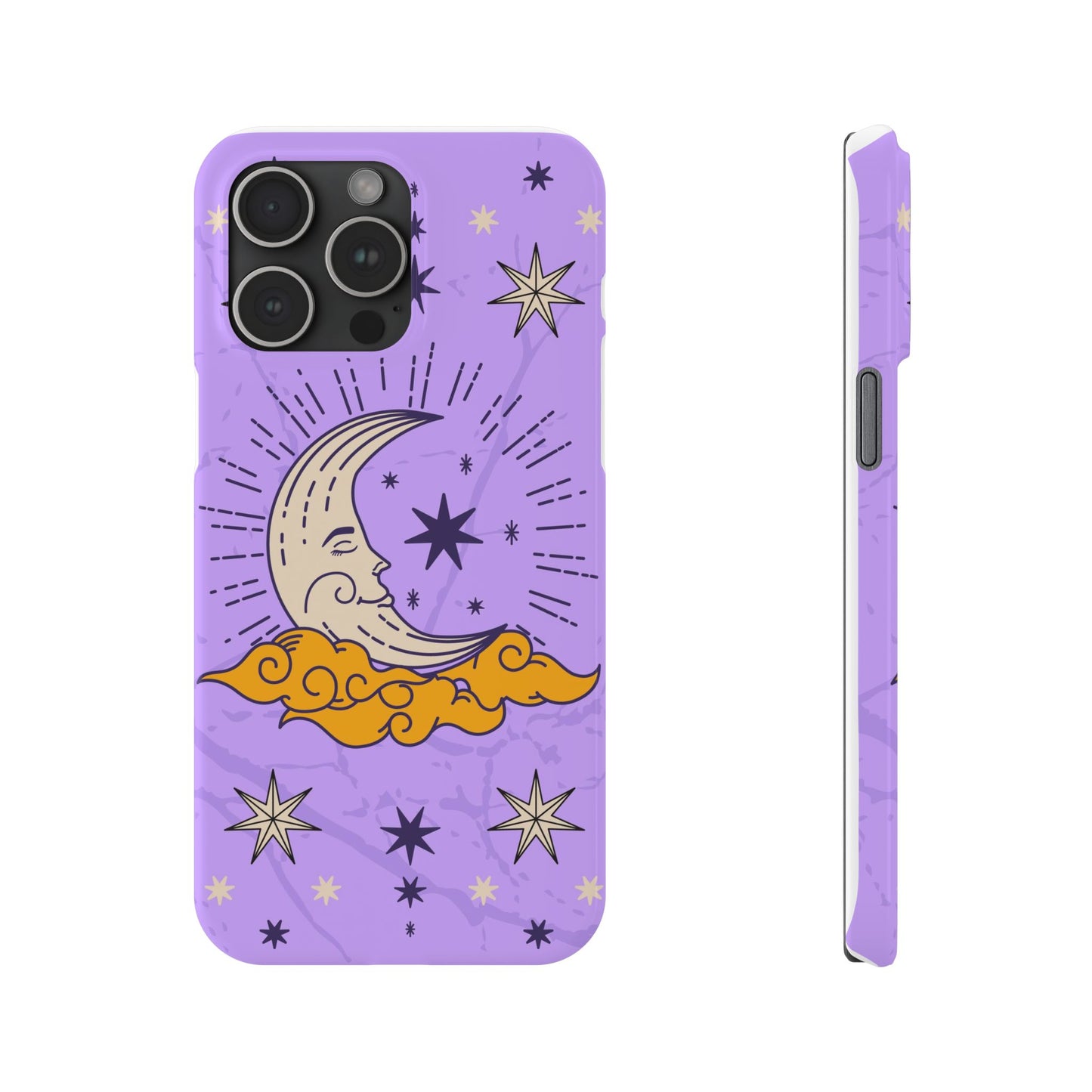 Purple Moon & Modern Witch iPhone 16, 15, 14, 13 Case - Celestial Design - Fits iPhone 15 Pro and Max - Ideal Gift for Modern Witches