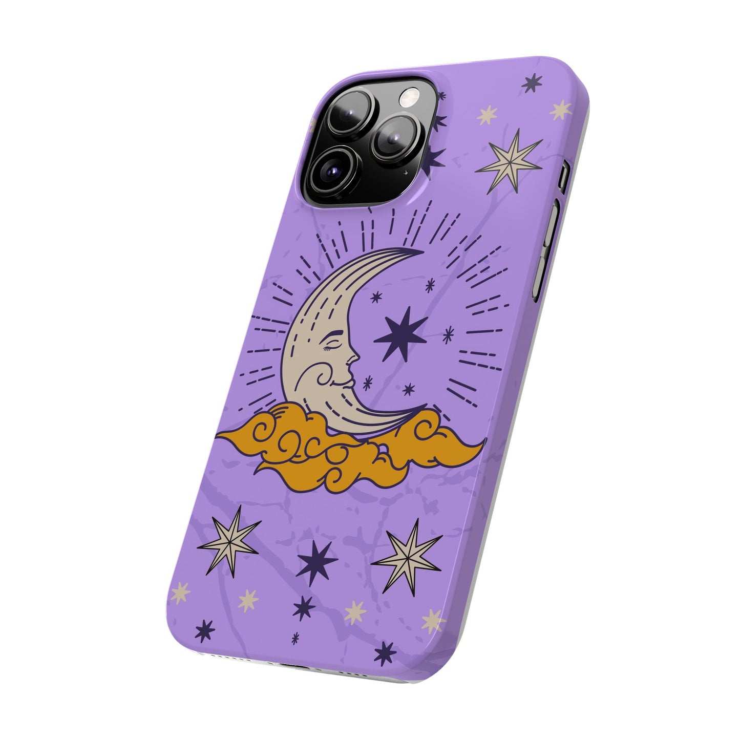 Purple Moon & Modern Witch iPhone 16, 15, 14, 13 Case - Celestial Design - Fits iPhone 15 Pro and Max - Ideal Gift for Modern Witches