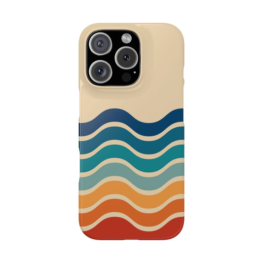 Retro Abstract Striped iPhone Case - Timeless Design for Summer - For iPhone 13, iPhone 14 and iPhone 15 Pro and Max.