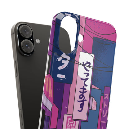 Vaporwave Japanese city Landscape iPhone Case for iPhone 16,  15, 14, and 13