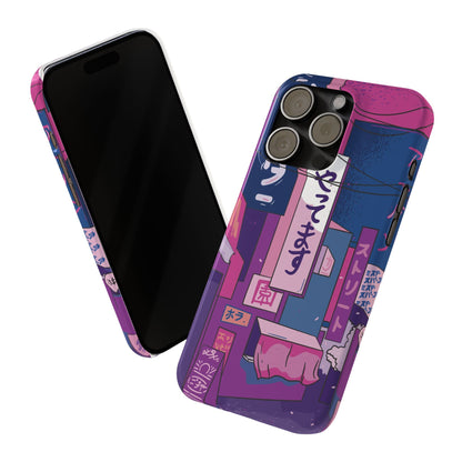 Vaporwave Japanese city Landscape iPhone Case for iPhone 16,  15, 14, and 13