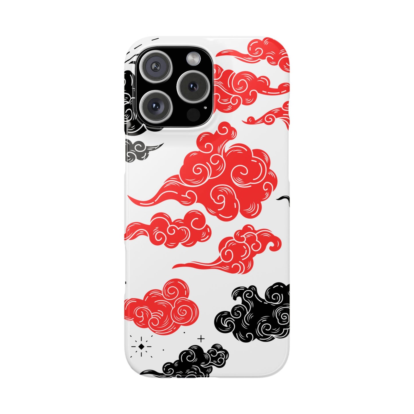 Red & Black Japanese Otaku Cloud iPhone Case - Stylish & Protective Cover