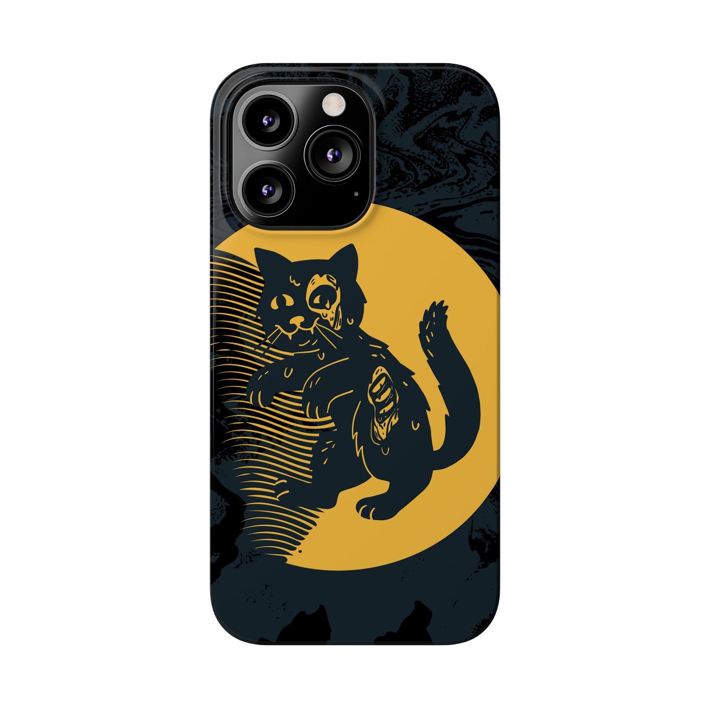 Case iPhone Halloween Edition: Kitten Possessed Zombie. Iphone 16, 15 case, iphone 14 case, iphone 13 case. Pro, max and mini