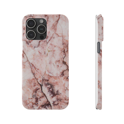 Case iPhone Natural pink stone marble design. For iphone 15, iphone 14 and iphone 13. Pro and max. Supports wireless charging. Premium