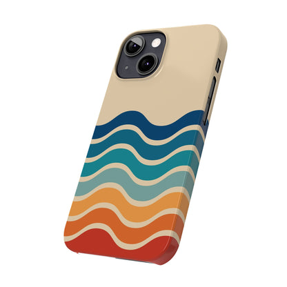 Retro Abstract Striped iPhone Case - Timeless Design for Summer - For iPhone 13, iPhone 14 and iPhone 15 Pro and Max.