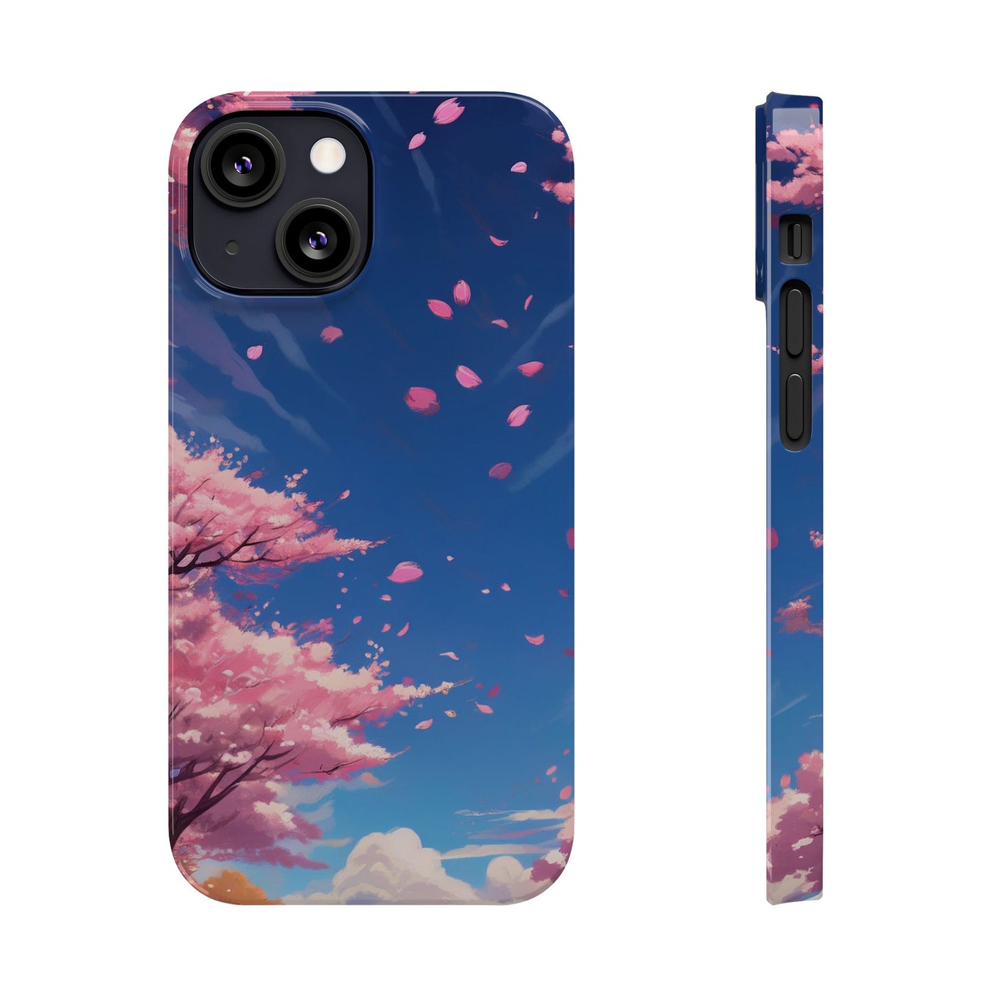 japanese sky landscape sakura flowers - anime style