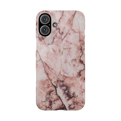 Case iPhone Natural pink stone marble design. For iphone 15, iphone 14 and iphone 13. Pro and max. Supports wireless charging. Premium