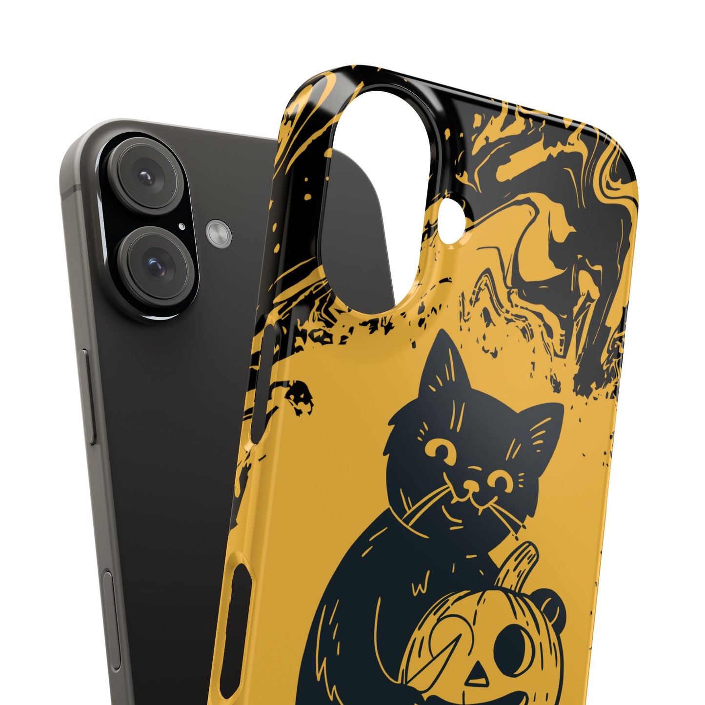 iPhone Case Halloween Edition: Kitty Carving Pumpkin. Iphone 16, 15 case, iphone 14 case, iphone 13 case. Pro, max and mini