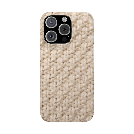 Cream Wool Texture Slim Phone Case