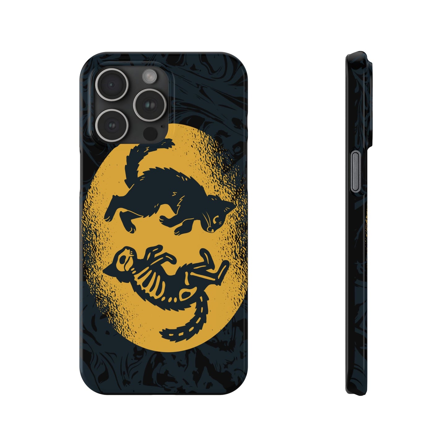 iPhone 16 case Halloween Edition Kitten: Duel between Life and Death in Two Phases Skull. Pro, max and mini