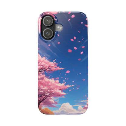japanese sky landscape sakura flowers - anime style